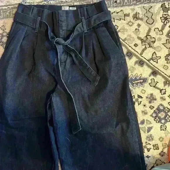 A New Day wide leg pleated jeans women’s dark blue size 12 stretch denim - Picture 3 of 8